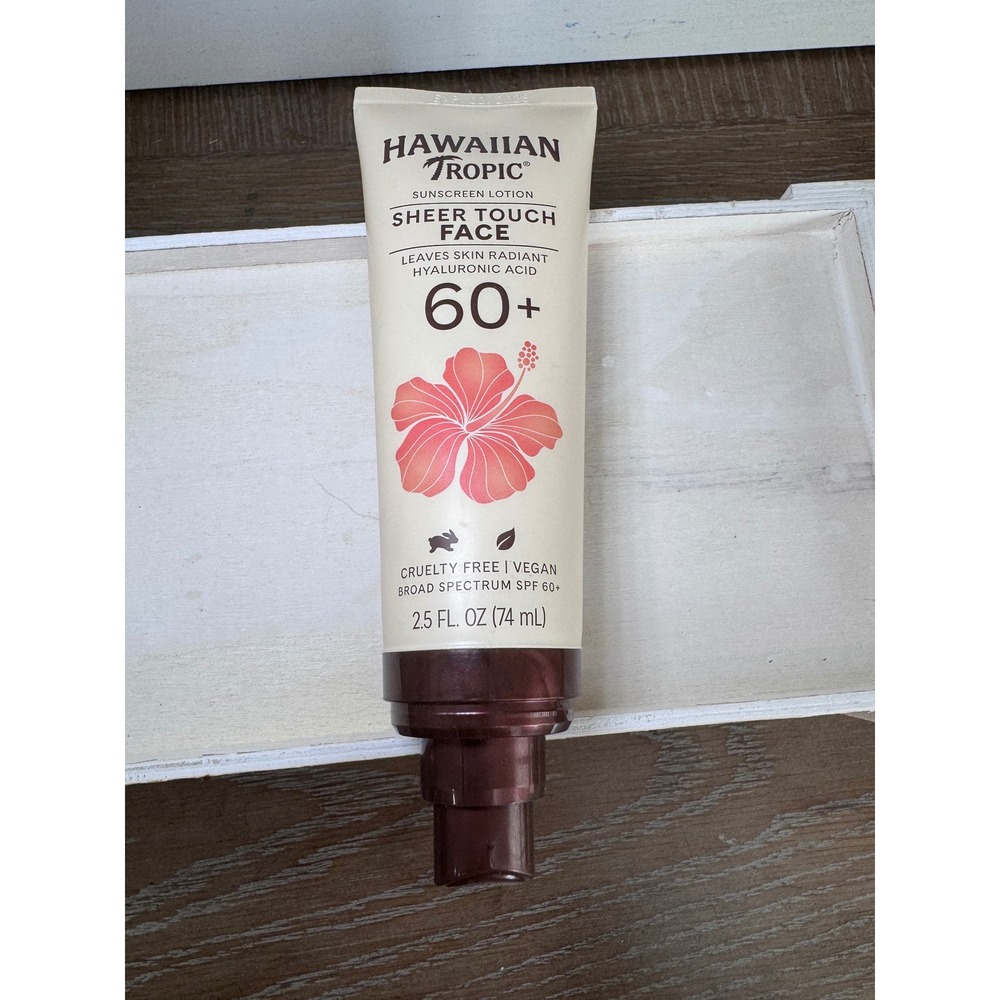 Hawaiian Tropic Sheer Touch Face Sunscreen Lotion SPF 60+ Hyaluronic Acid 2.5oz